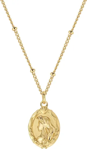 Gold Mermaid Necklace, 14K Gold Plated Necklace, Layered Necklace, Gold Pendant Necklace, Gold Necklaces for Women, Mothers Day Gifts