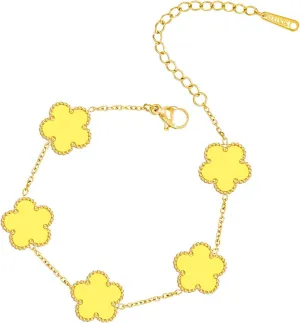 Gold Plated Stainless Steel Flower Bracelet Jewelry for Women