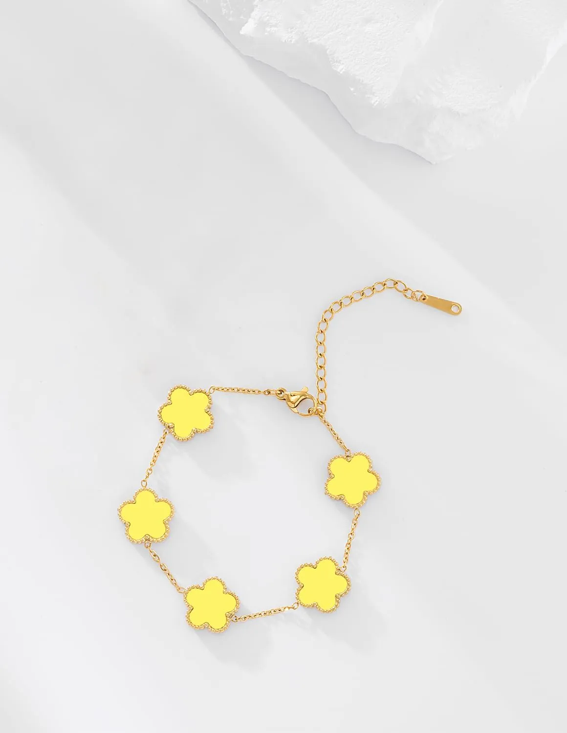 Gold Plated Stainless Steel Flower Bracelet Jewelry for Women
