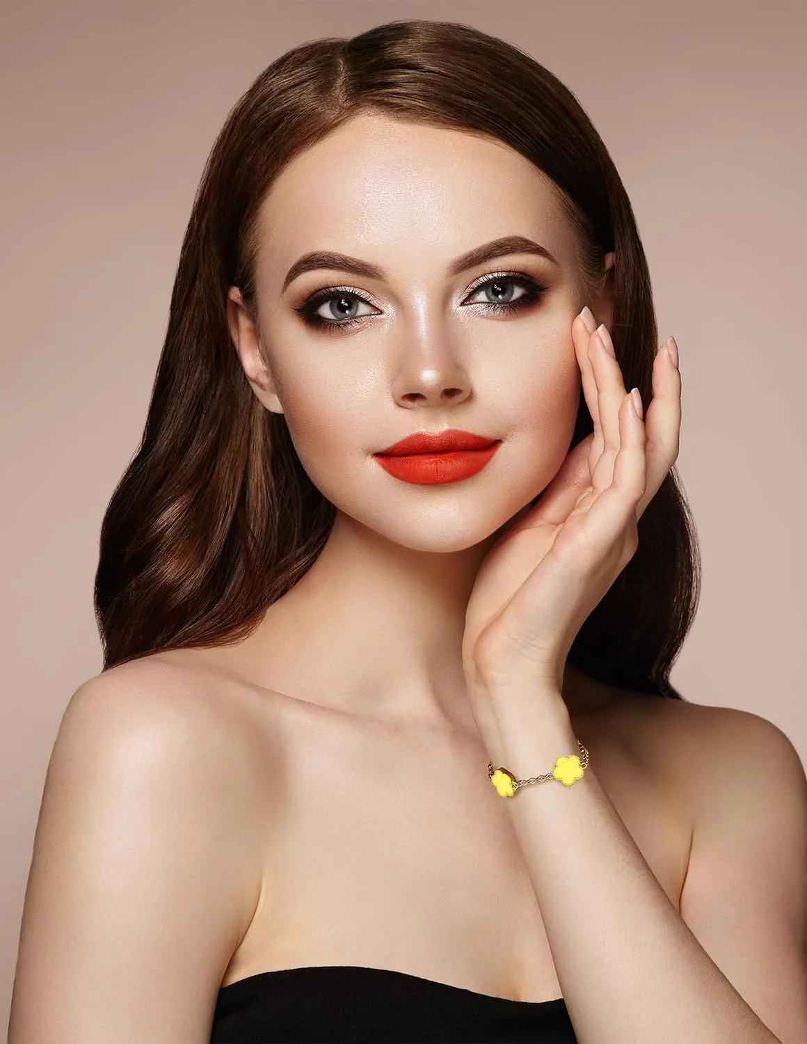 Gold Plated Stainless Steel Flower Bracelet Jewelry for Women