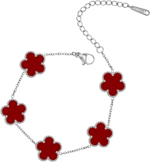 Gold Plated Stainless Steel Flower Bracelet Jewelry for Women
