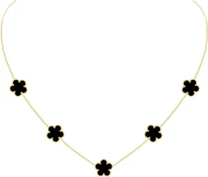 Gold Plated Stainless Steel Flower Necklace Jewelry for Women