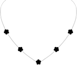 Gold Plated Stainless Steel Flower Necklace Jewelry for Women