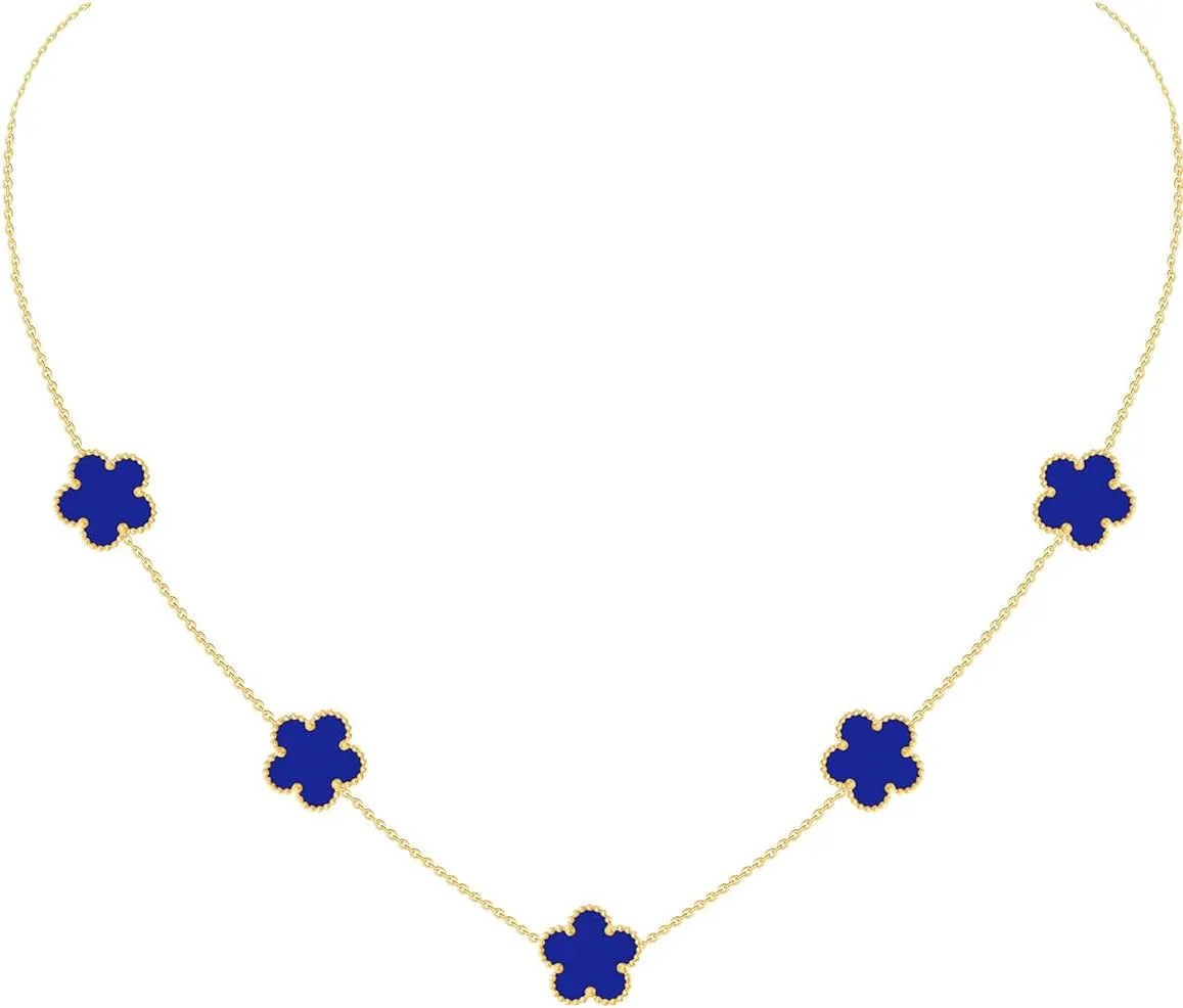 Gold Plated Stainless Steel Flower Necklace Jewelry for Women