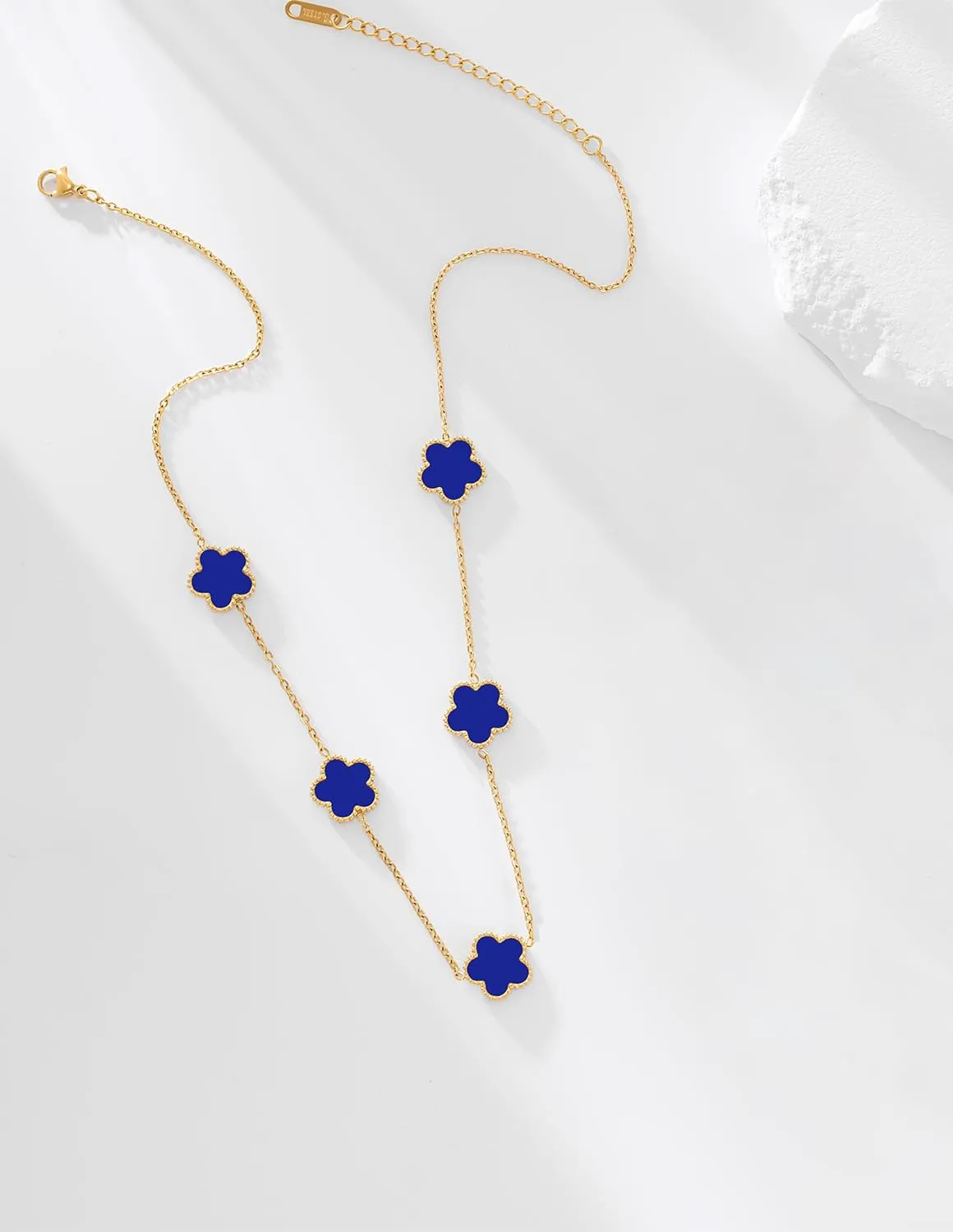 Gold Plated Stainless Steel Flower Necklace Jewelry for Women