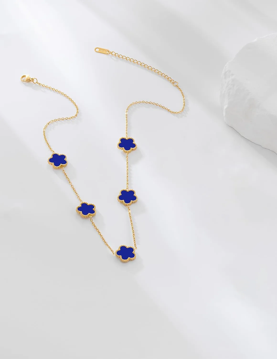 Gold Plated Stainless Steel Flower Necklace Jewelry for Women