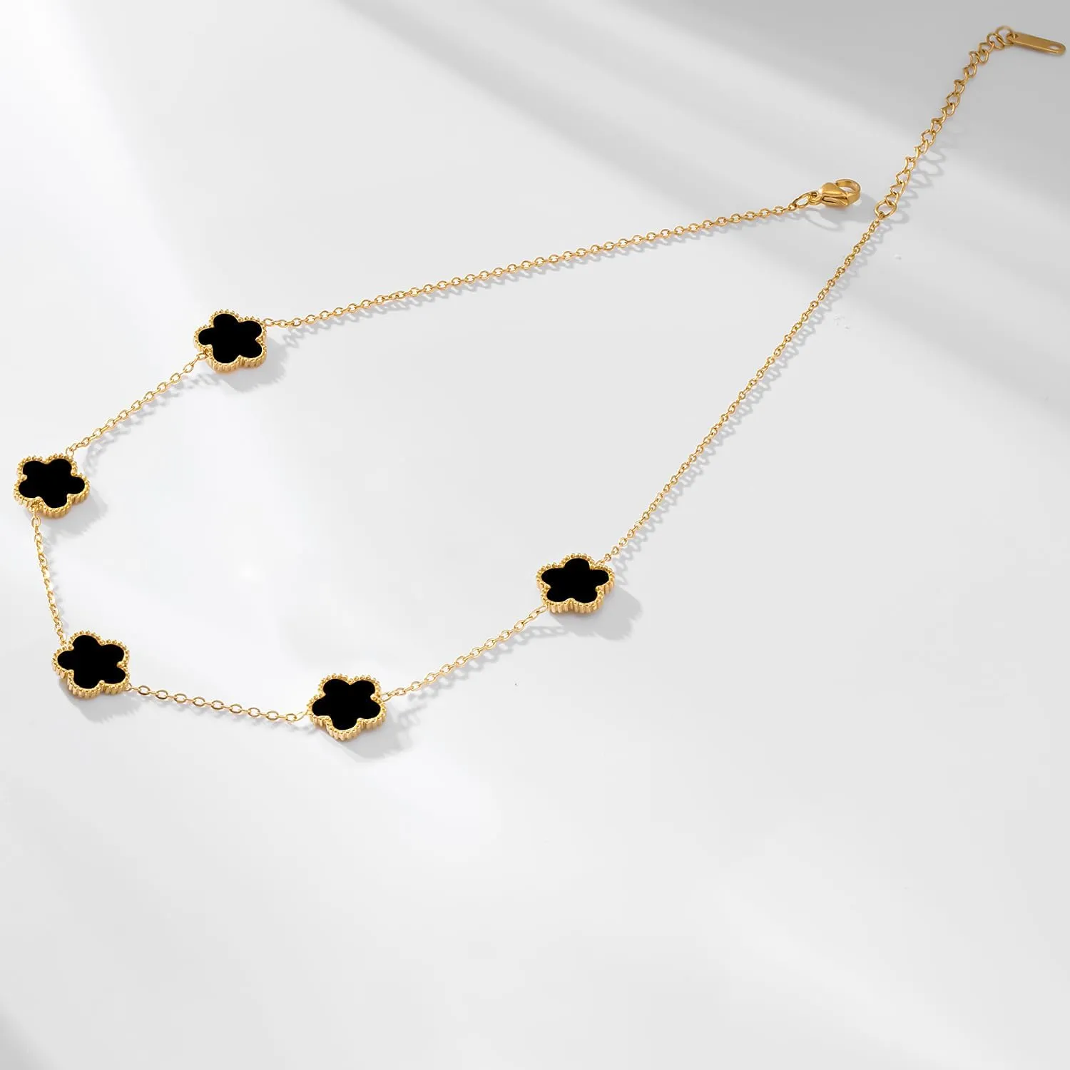 Gold Plated Stainless Steel Flower Necklace Jewelry for Women