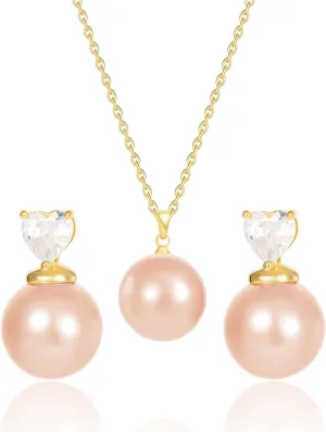 Gold Plated Stainless Steel Zircon Necklace And Earrings Jewelry for Women