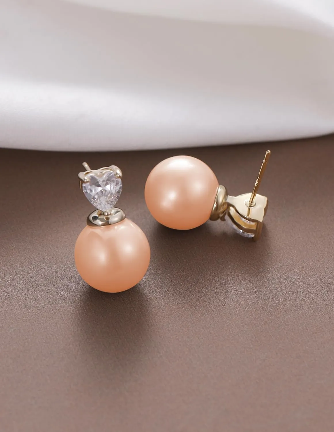 Gold Plated Stainless Steel Zircon Necklace And Earrings Jewelry for Women