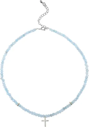 Handcrafted Gemstone Choker Necklace - Natural Jade & Crystal Beads with 14K Gold Plated Accents, Elegant Adjustable 16"-18" Strand for Women, Boho Chic Jewelry Gift (Gift Box Included)