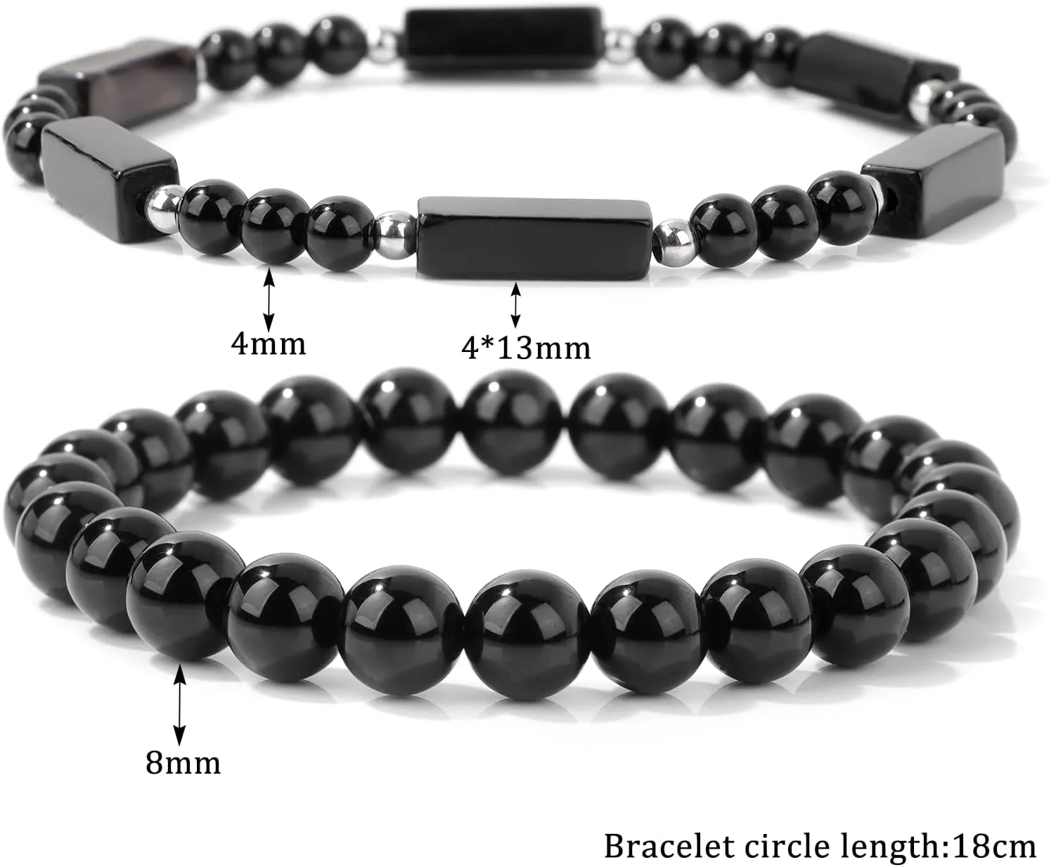 Healing Beaded Bracelets for Women Men 2Pcs Healing Crystal Stretch Bracelet Natural Stone Bracelet Beads Gemstone Bracelet for Men Women