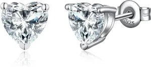 Heart Cut Brilliant Lab Simulation Diamond Stud Earrings Sterling Silver 925 AAAAA Cubic Zirconia Stud Earrings Hypoallergenic
