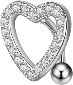 Heart Shape Zircon Belly Button Ring Durable Body Piercing Jewelry for Women for Festivals Parties Dance Events Stylish Navel Piercing Accessory