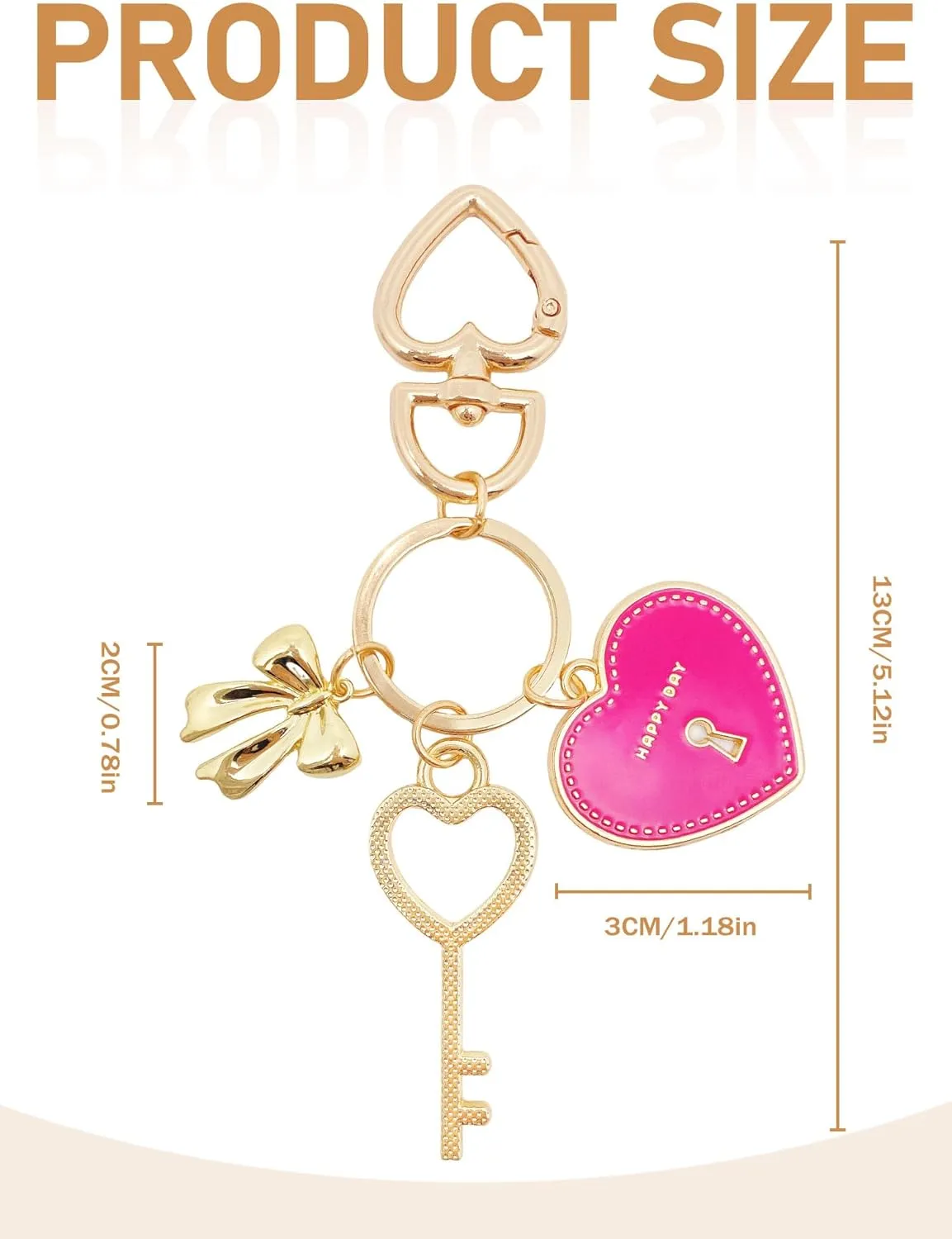 Heart Shaped Keychain, Cute Keychain for Women, Aesthetic Keychain, Funny Key Rings for Car Keys