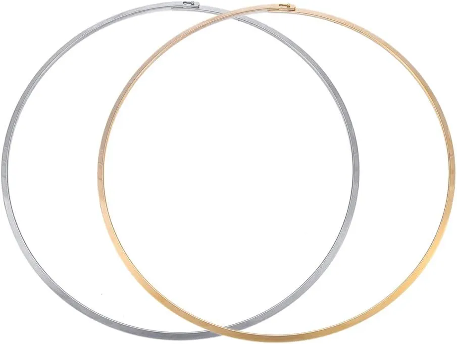 HooAMI Stainless Steel Silver Choker Necklace for Women