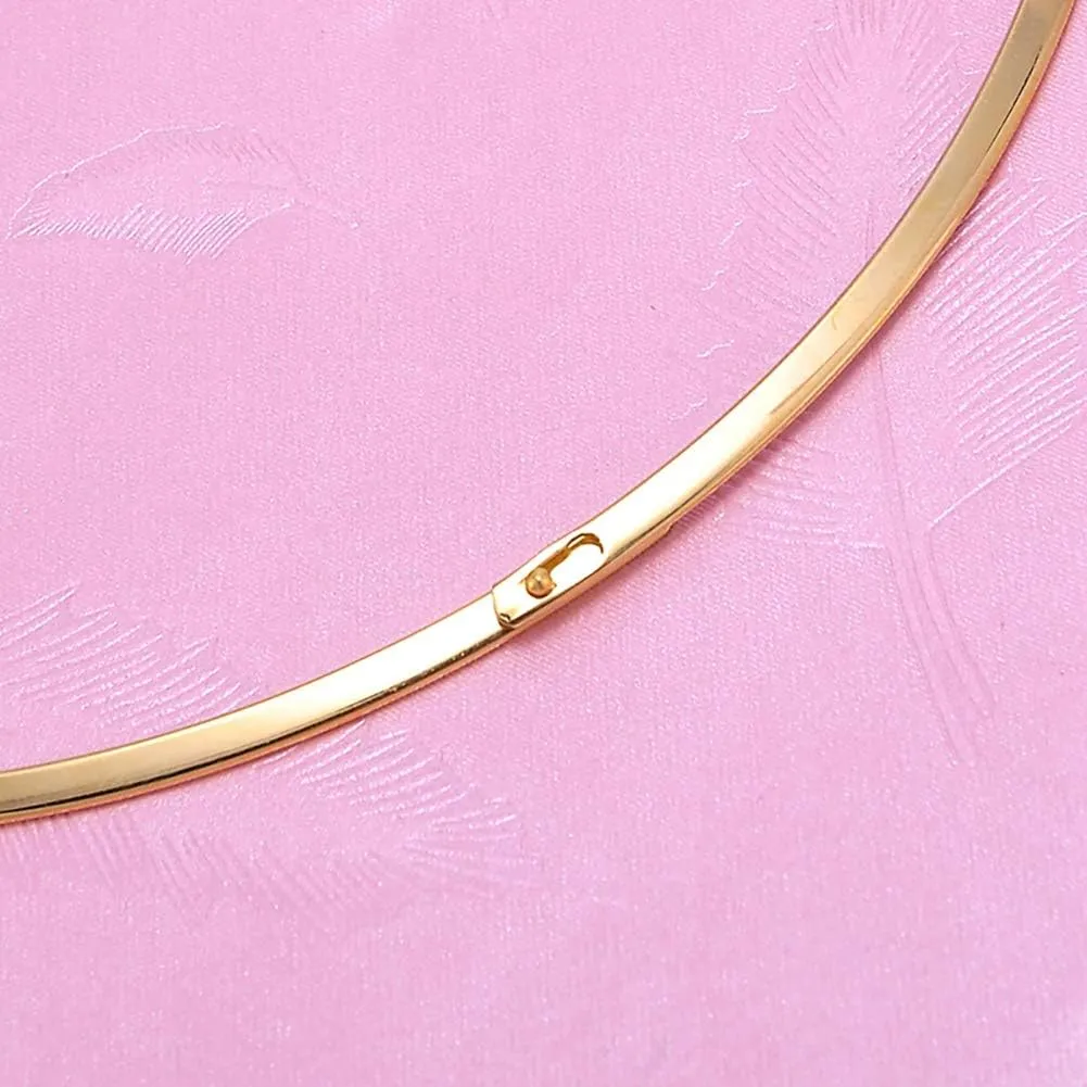 HooAMI Stainless Steel Silver Choker Necklace for Women
