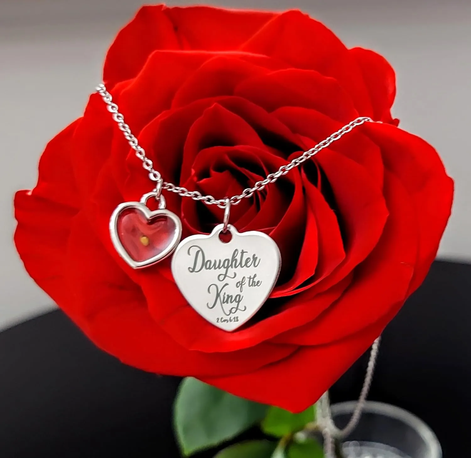 HOPE INSPIRED Real Mustard Seed Necklace Heart Faith Necklace for Women Christian Gifts