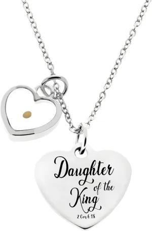 HOPE INSPIRED Real Mustard Seed Necklace Heart Faith Necklace for Women Christian Gifts