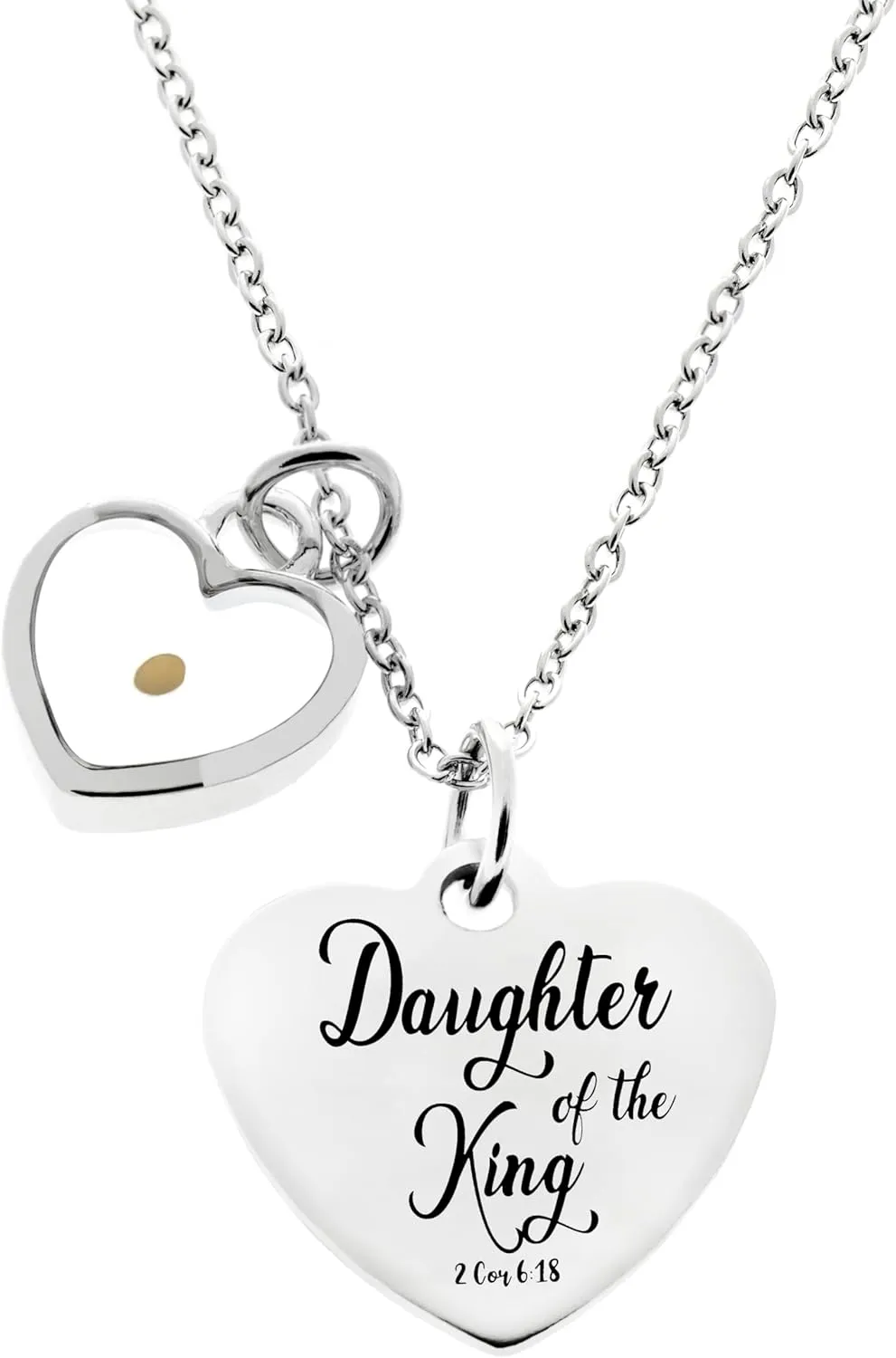 HOPE INSPIRED Real Mustard Seed Necklace Heart Faith Necklace for Women Christian Gifts