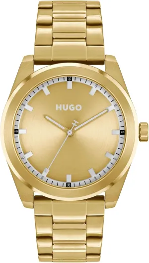 HUGO #Bright Men's 42mm Stainless Steel 3H Quartz Wristwatch - Water Resistant up to 5ATM/50 Meters, A Clean and Modern Look
