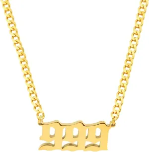 HUTINICE Angel Number Necklace, 18K Gold Plated Dainty 111 222 333 444 555 666 777 888 999 Pendants Choker Necklace For Women Numerology Minimalist Jewelry