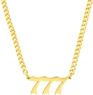 HUTINICE Angel Number Necklace, 18K Gold Plated Dainty 111 222 333 444 555 666 777 888 999 Pendants Choker Necklace For Women Numerology Minimalist Jewelry