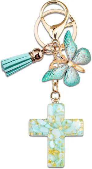 igvean Christian Gifts for Women Religious Gifts for Female Friends Sister Mom Coworker Butterfly Keychain Stocking Stuffers