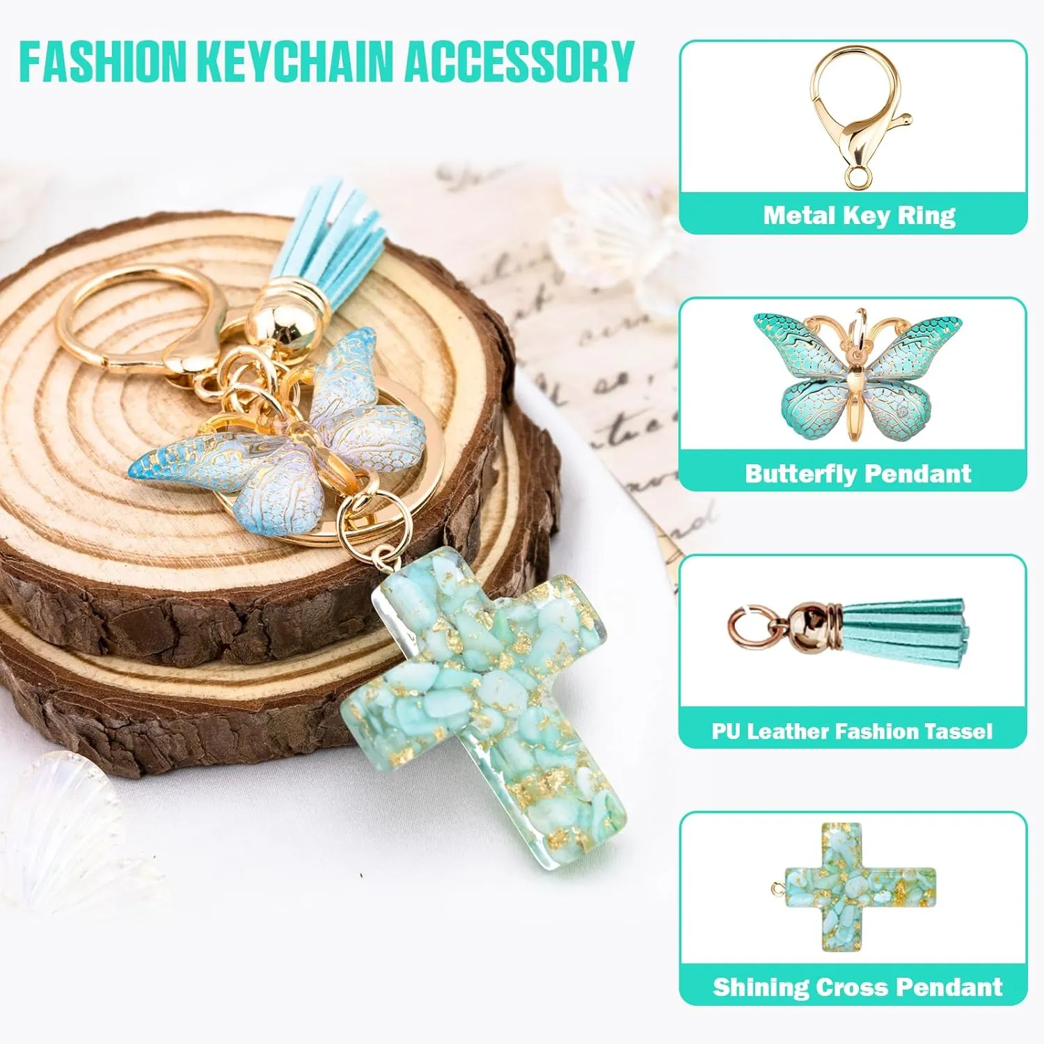 igvean Christian Gifts for Women Religious Gifts for Female Friends Sister Mom Coworker Butterfly Keychain Stocking Stuffers