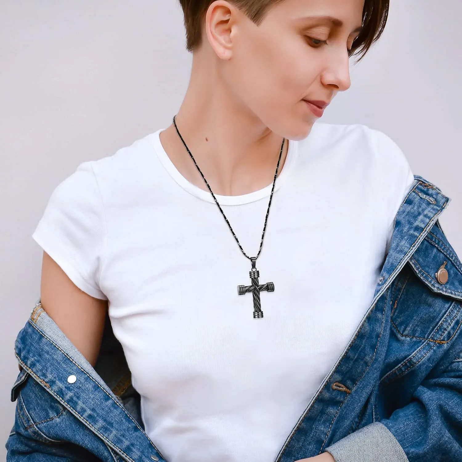 Imrsanl Cremation Jewelry for Ashes Cross Memorial Urn Necklace Pendant Keepsake Religious Cross Ashes Jewelry