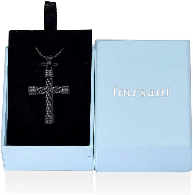 Imrsanl Cremation Jewelry for Ashes Cross Memorial Urn Necklace Pendant Keepsake Religious Cross Ashes Jewelry