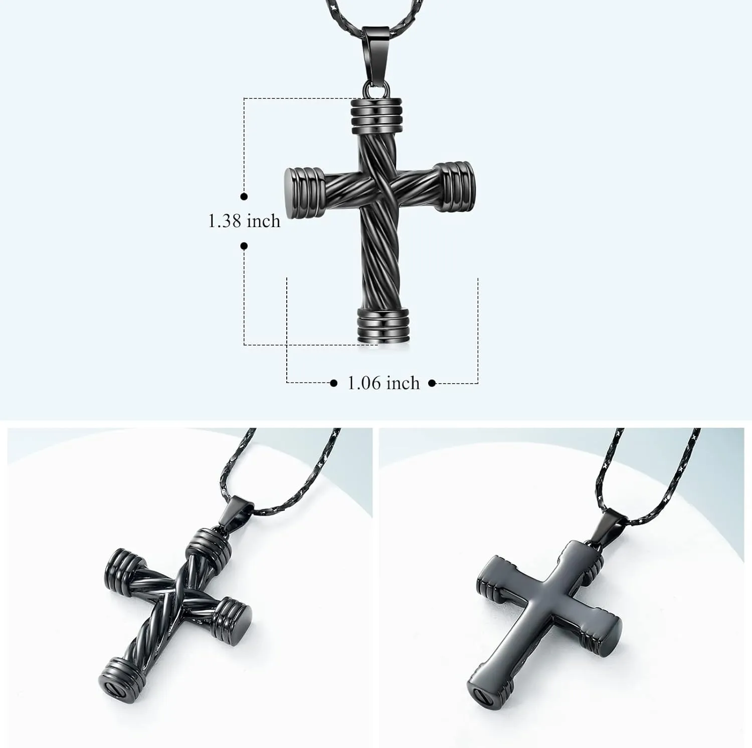 Imrsanl Cremation Jewelry for Ashes Cross Memorial Urn Necklace Pendant Keepsake Religious Cross Ashes Jewelry