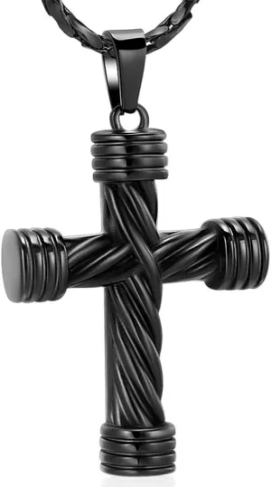 Imrsanl Cremation Jewelry for Ashes Cross Memorial Urn Necklace Pendant Keepsake Religious Cross Ashes Jewelry