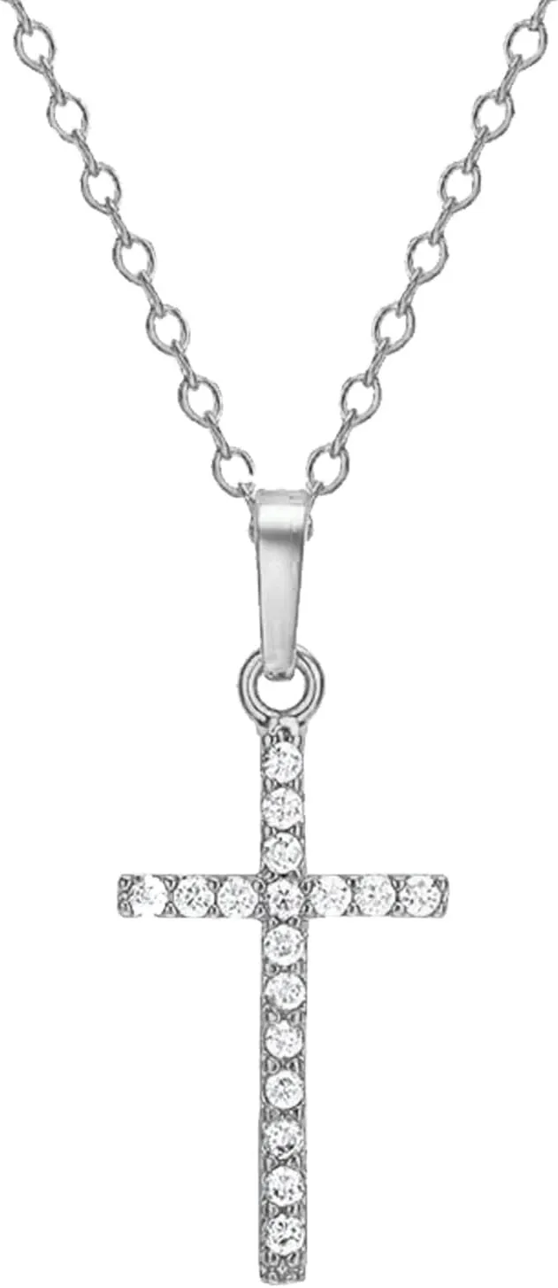 Infinity Cross Necklace for Womens Zircon Cross Pendant Elegant Birthday Anniversary Valentine's Day Christmas Jewelry Gift Ladies Pendant