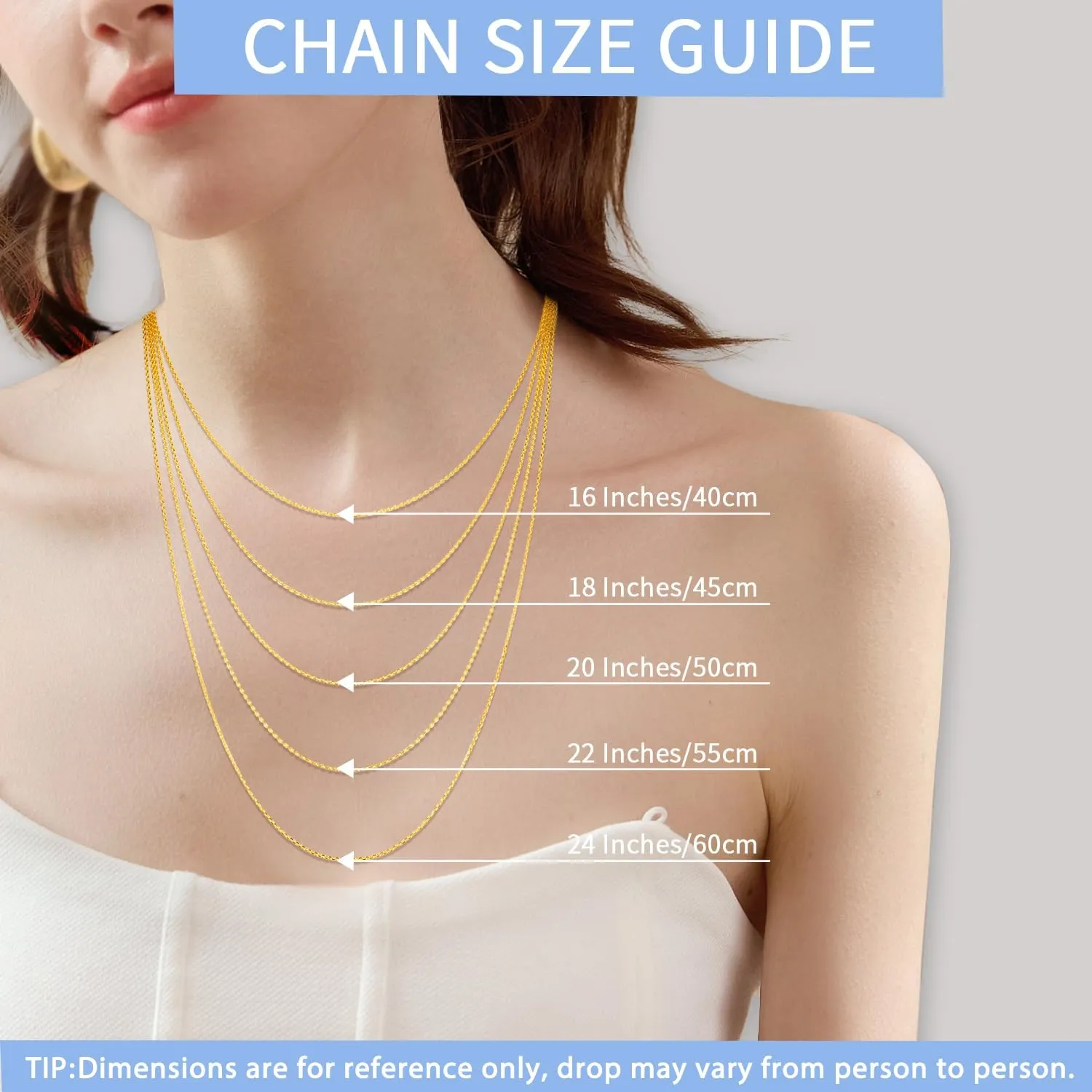 Jewlpire 1MM Italian Ultra Luxury Solid 24K Gold Over 925 Sterling Silver Chain Necklace for Women, Hypoallergenic Cable Chain Sturdy & Shiny & Thin Women's Chain Necklaces 16/18/20/22/24 Inch
