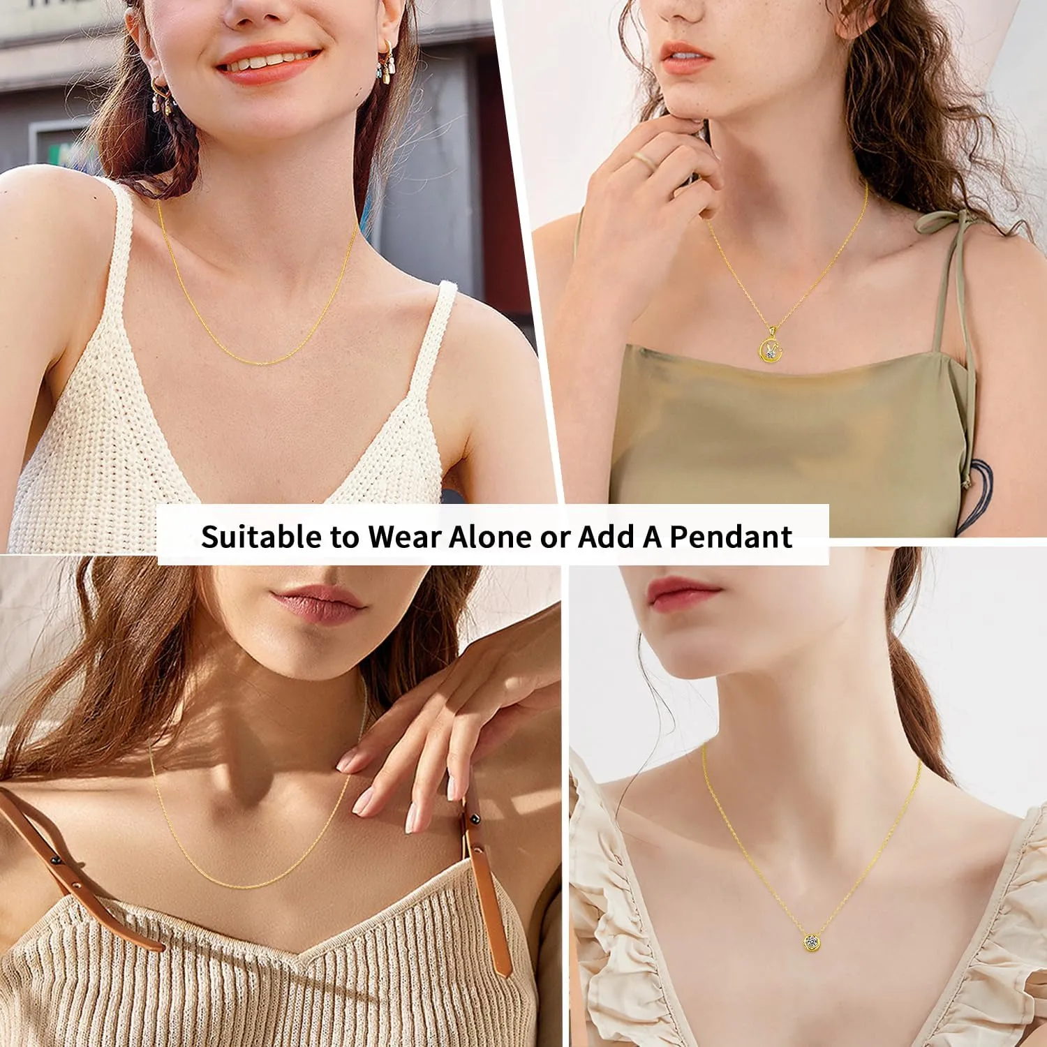 Jewlpire Italian Real 925 Sterling Silver Chain Necklace for Women, 1.2mm Cable Chain Sturdy & Shiny Women's Chains Necklaces 16 18 20 22 24 Inch