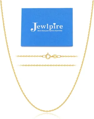 Jewlpire Italian Real 925 Sterling Silver Chain Necklace for Women, 1.2mm Cable Chain Sturdy & Shiny Women's Chains Necklaces 16 18 20 22 24 Inch