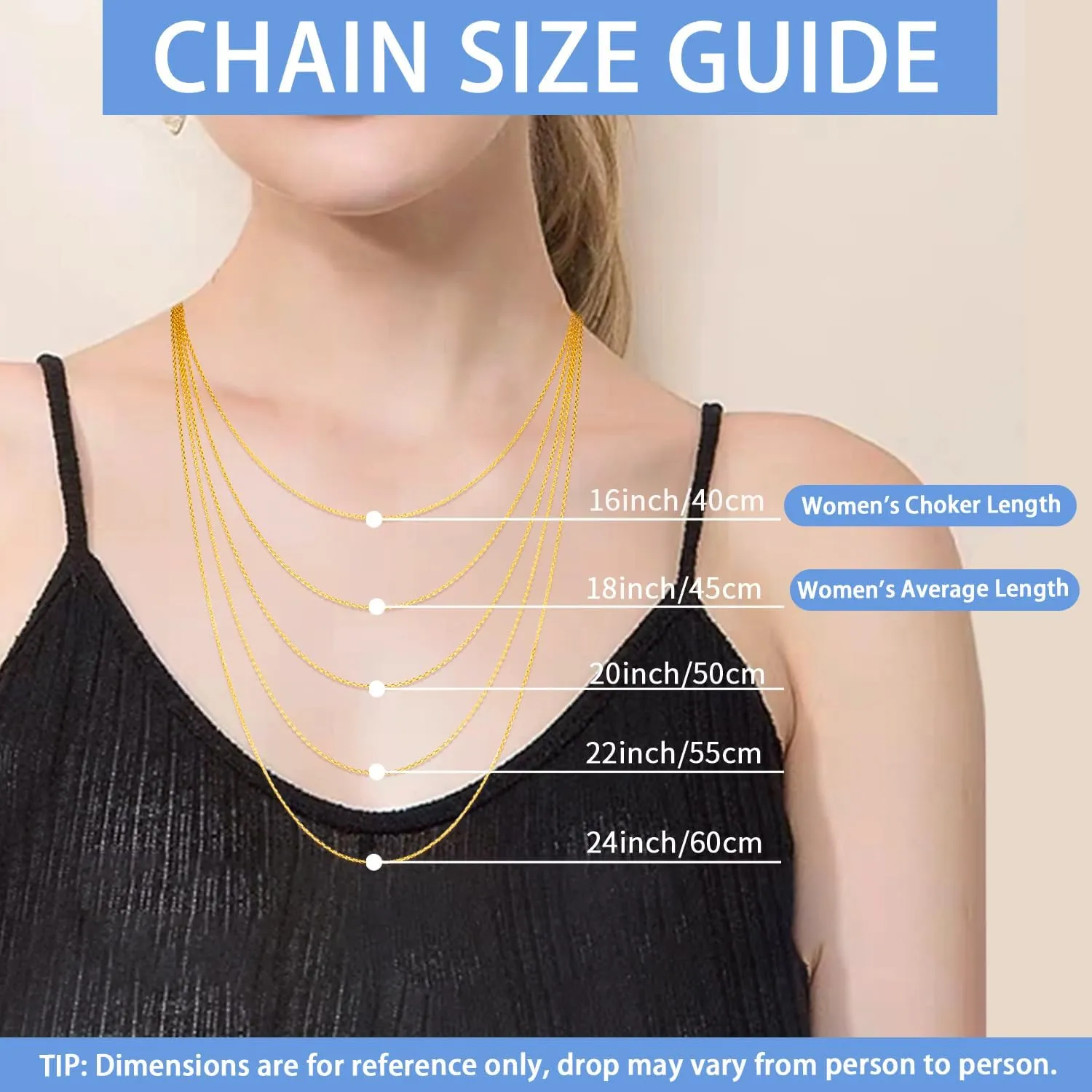 Jewlpire Italian Real 925 Sterling Silver Chain Necklace for Women, 1.2mm Cable Chain Sturdy & Shiny Women's Chains Necklaces 16 18 20 22 24 Inch