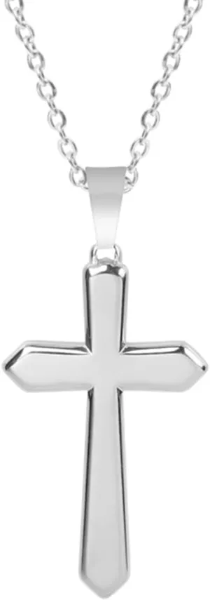 Jude Jewelers Stainless Steel Classic Plain Christian Cross Religious Church Prayer Pendant Necklace