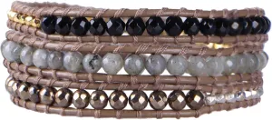 KELITCH Crystal Beaded Bracelets 3 Wrap Leather Bracelets Handmade Women Bracelets Jewelry