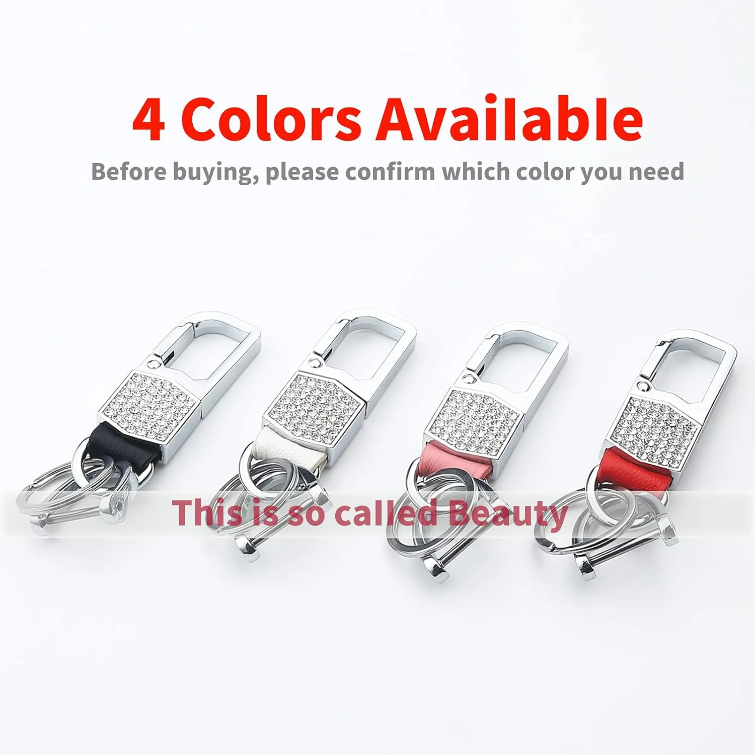 Key Chain Ring Clip Zircon Crystal shiny key hanger, Car keychain for men and women