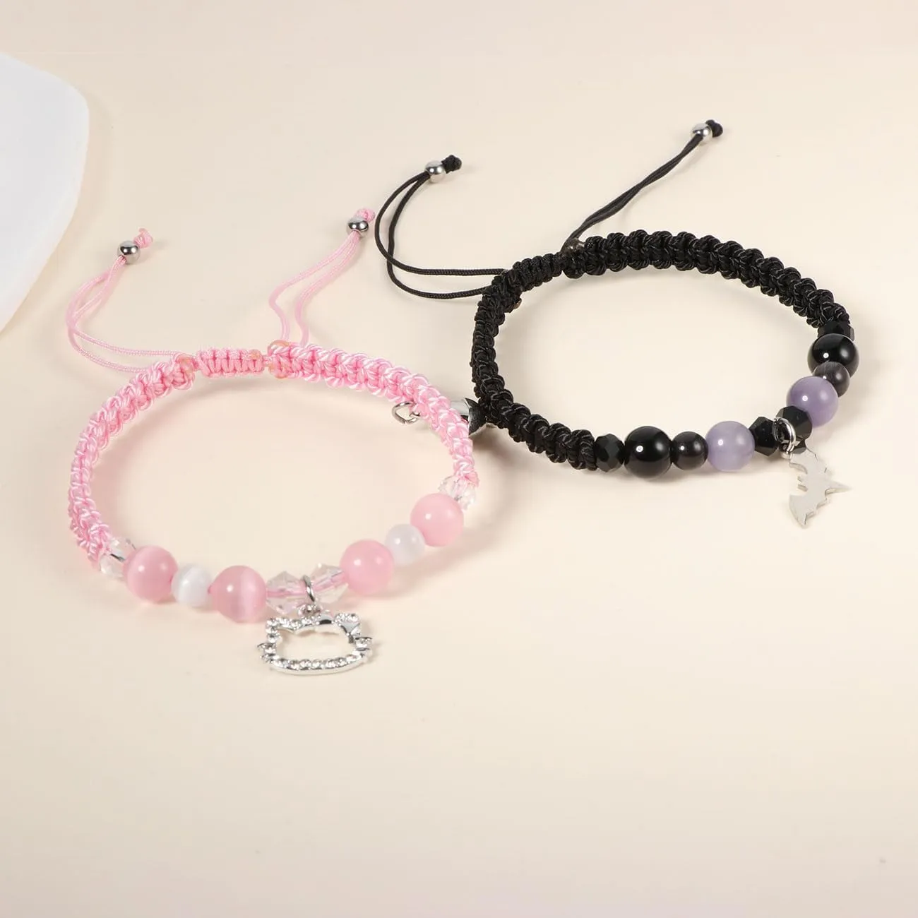 Kitty Spider Friendship Bracelet For Couples Best Friend Bff Family, Matching Heart Couples Bracelet Birthday Valentines Day Gifts To Daughter Sister Bestie Son Soulmate Friend