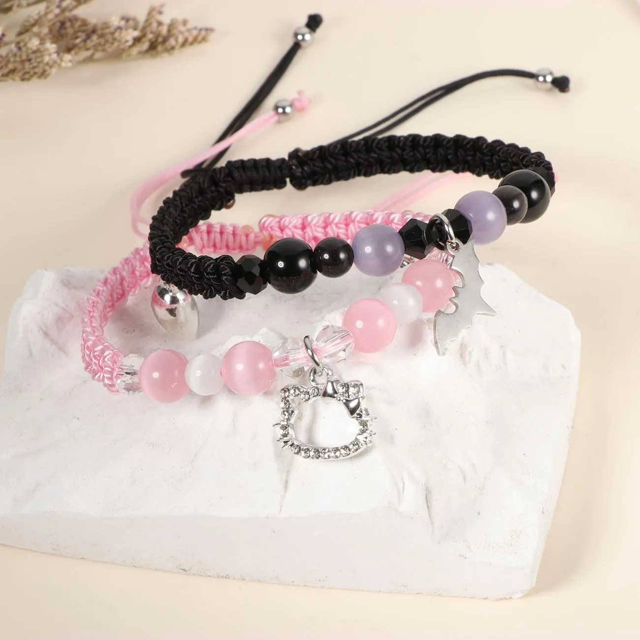 Kitty Spider Friendship Bracelet For Couples Best Friend Bff Family, Matching Heart Couples Bracelet Birthday Valentines Day Gifts To Daughter Sister Bestie Son Soulmate Friend