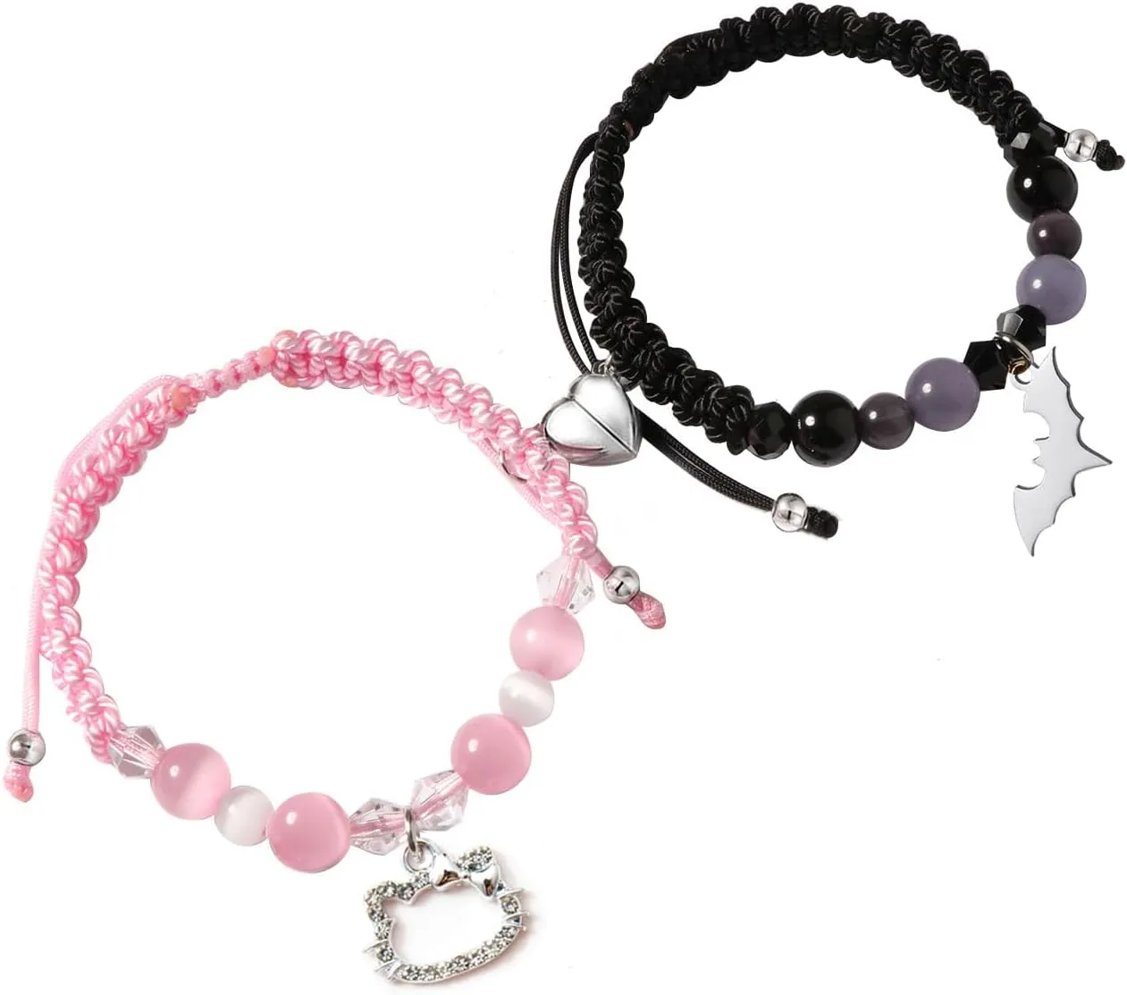Kitty Spider Friendship Bracelet For Couples Best Friend Bff Family, Matching Heart Couples Bracelet Birthday Valentines Day Gifts To Daughter Sister Bestie Son Soulmate Friend