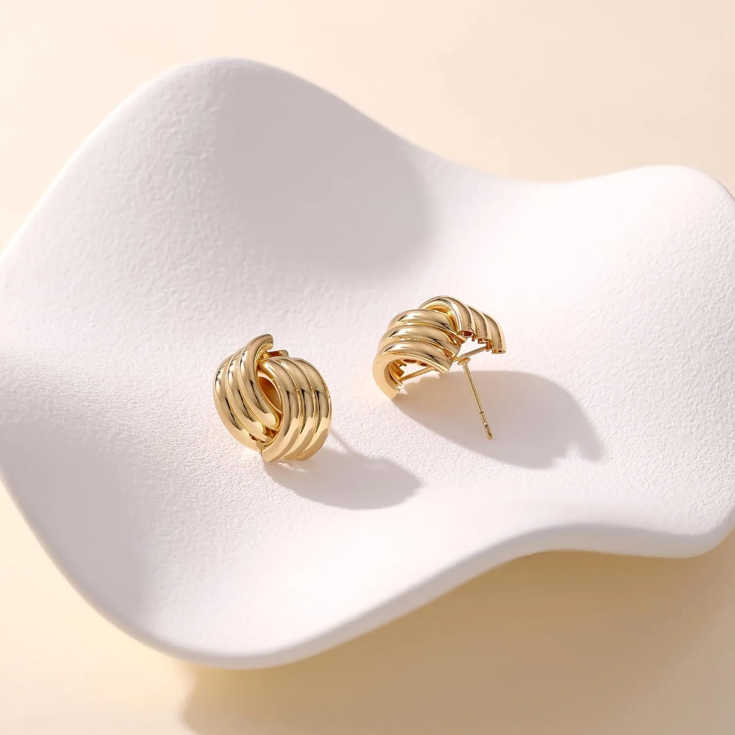 Knot Link Earrings for Women Statement Studs Earrings Chunky Geometric Drop Dangle Women's Fashion Jewelry