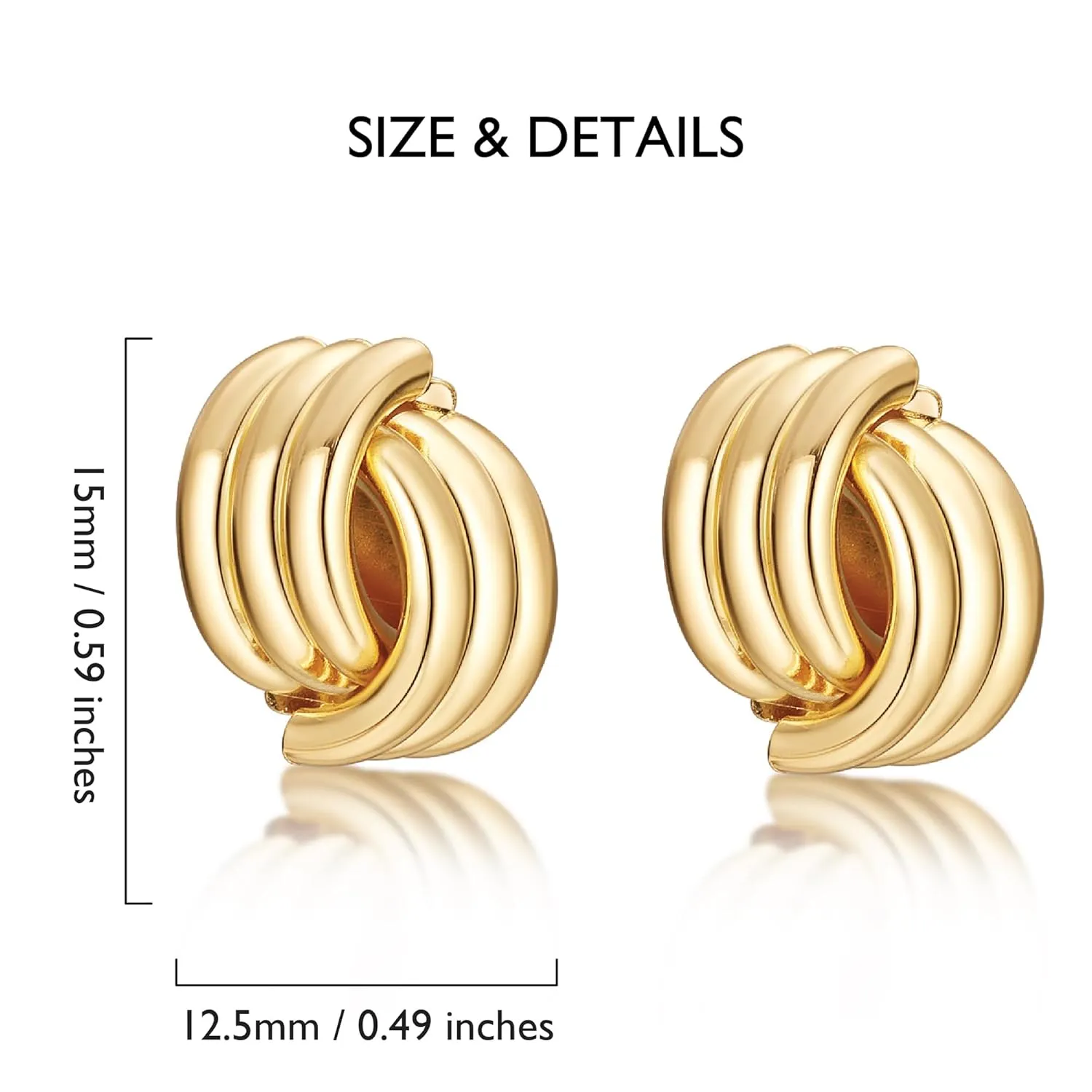 Knot Link Earrings for Women Statement Studs Earrings Chunky Geometric Drop Dangle Women's Fashion Jewelry