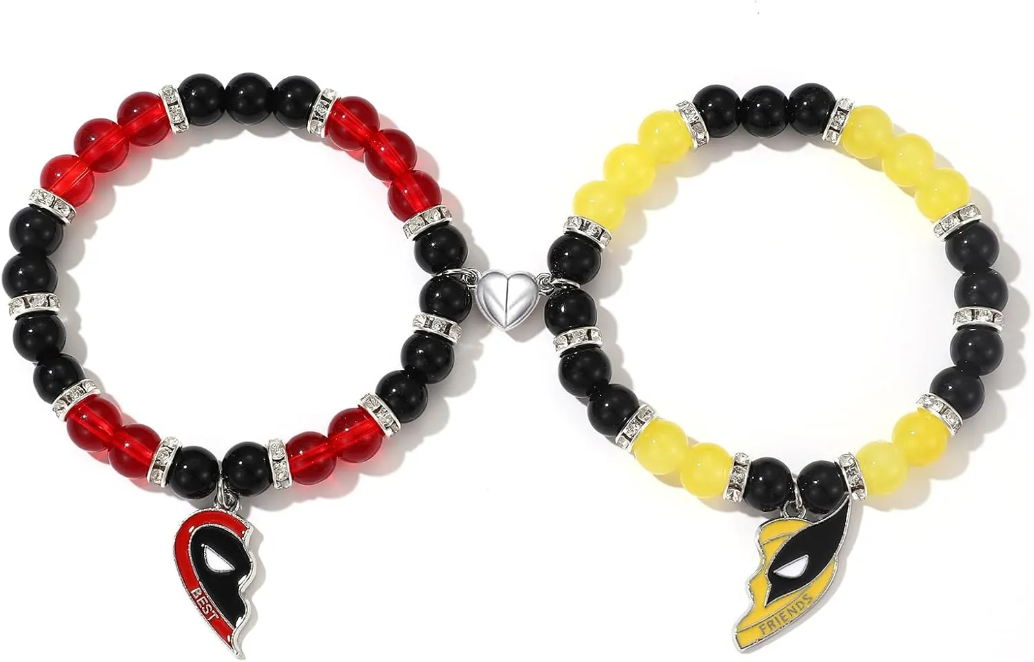 Korotho Matching Spider Bracelets for Couples Best Friend, Christmas Matching Heart Charm Bracelets Gifts for Couples Friends Spider Friendship Jewelry to Sister Bestie Long Distance Gift for Bf Gf