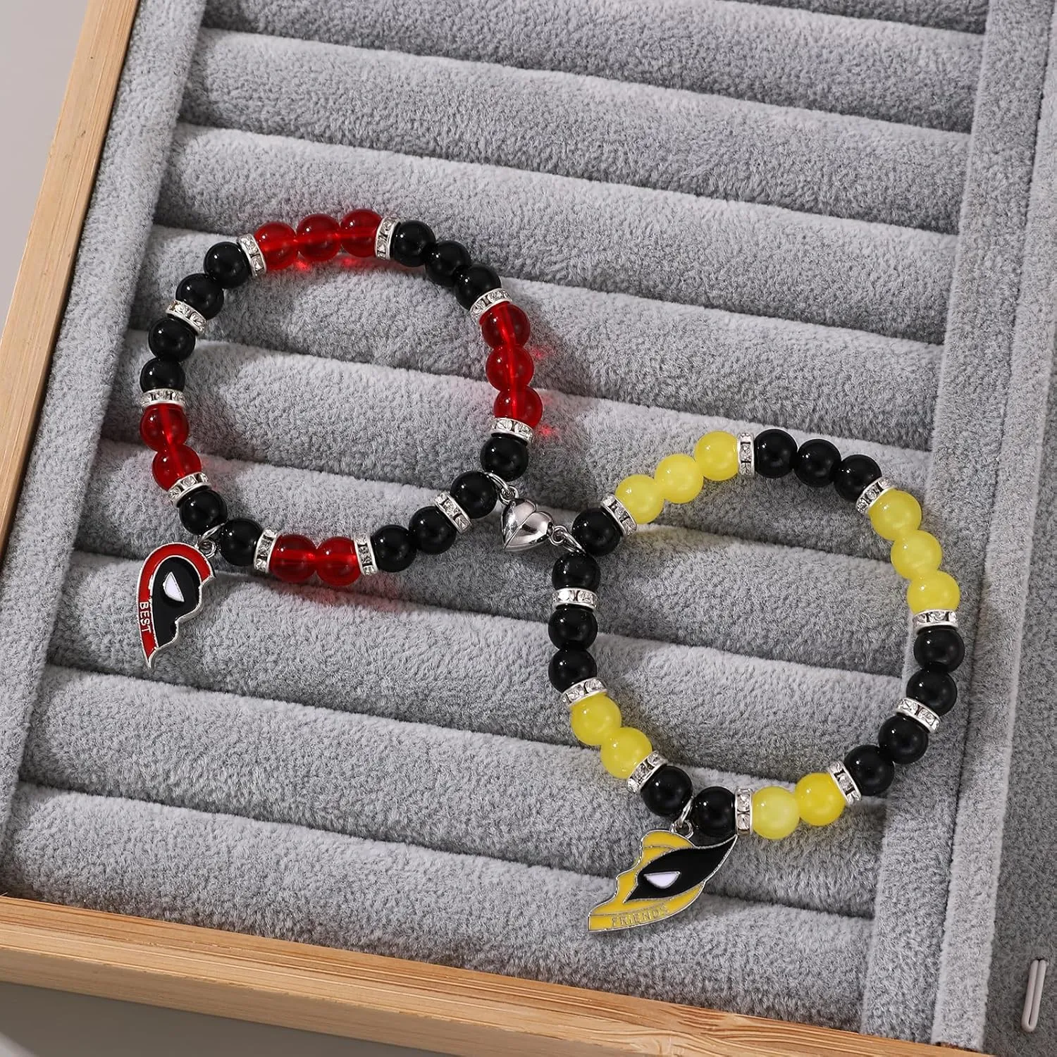 Korotho Matching Spider Bracelets for Couples Best Friend, Christmas Matching Heart Charm Bracelets Gifts for Couples Friends Spider Friendship Jewelry to Sister Bestie Long Distance Gift for Bf Gf