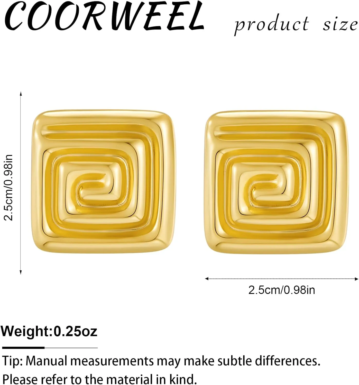 Large Gold Statement Chunky Stud Earrings for Women Trendy Vintage Large Gold Geometric Earrings Jewelry
