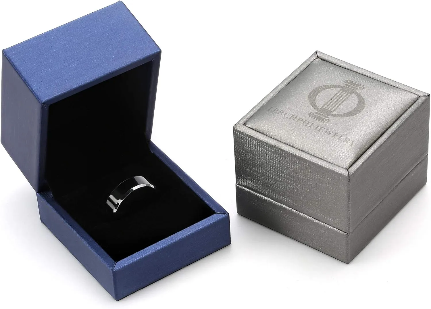 LerchPhi Anniversary Tungsten Custom Engraved Ring Gift Set for Men, ideas for 50th, 10th, and 1st Wedding Anniversary, Personalized Husband Gifts, Includes Anniversary Card & Certificate