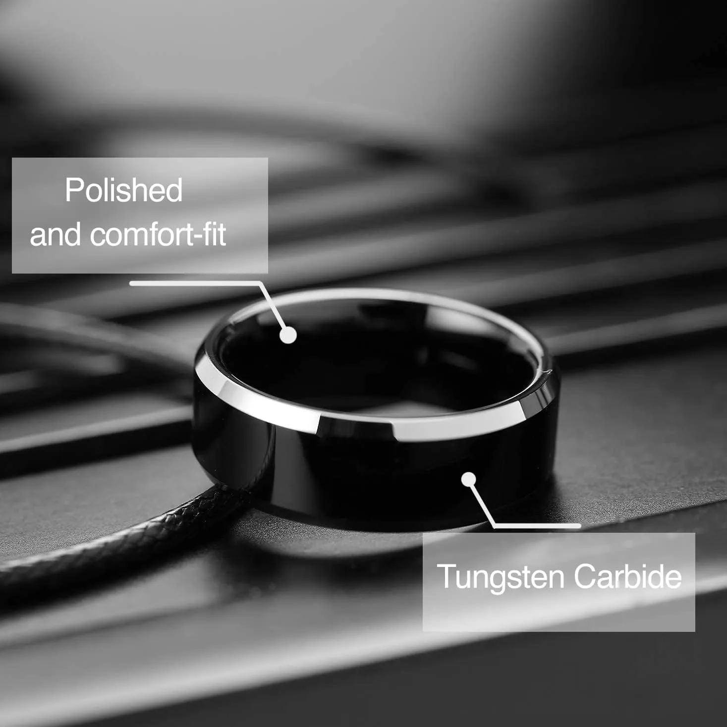LerchPhi Anniversary Tungsten Custom Engraved Ring Gift Set for Men, ideas for 50th, 10th, and 1st Wedding Anniversary, Personalized Husband Gifts, Includes Anniversary Card & Certificate